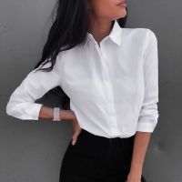 ♤ women shirts and blouses 2020 Feminine Blouse Top Long Sleeve Casual White Turn-down Collar OL Style Women Loose Blouses