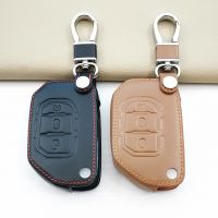 ❃℗ Leather Car Remote Control Key Case Cover Holder For Jeep New JL Wrangler Gladiator JT Remote Interior 3 Buttons Accessories