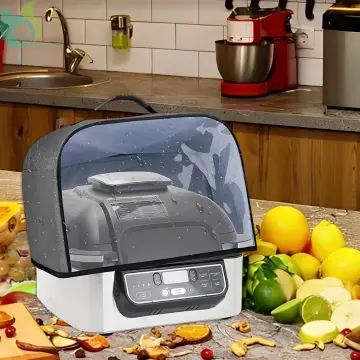 Retrok Dust Cover Compatible with Ninja Foodi Grill Ag301 Ag302 AG400 Air Fryer Cover with Storage Pockets Waterproof Clear Front Panel Household