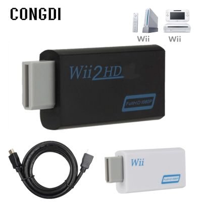 Full HD 1080P Wii To HDMI-compatible Converter Adapter With 3.5mm Audio Video Cable And HD 1M Cable For PC HDTV Monitor Display