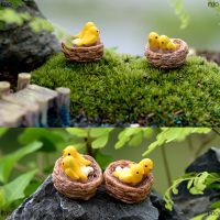 FOO มินิรังกับนก Fairy Garden miniatures gnomes MOSS terrundum เรซินงานฝีมือแกะสลักสำหรับอุปกรณ์ตกแต่งบ้าน