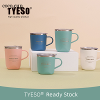 แก้วมัค Tyeso 304 Mug Baja Tahan Karat ใหม่แบบแฟชั่นสไตล์ญี่ปุ่นสดใสและเรียบง่ายกระบอกน้ำสำหรับเป็นของขวัญแก้วกาแฟสำนักงานที่มีเคสใส