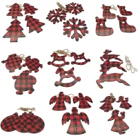 100Pcs Christmas Patch Mini Wooden Environmentally Friendly Cartoon Patch Wooden Clip Christmas Series Wooden Clip