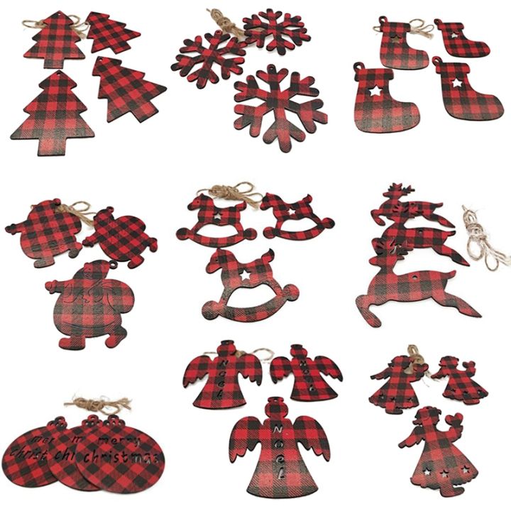 10pcs-christmas-tree-hanging-decorations-wooden-pendants-ornaments-single-side-red-lattice-snowflake-xmas-gift