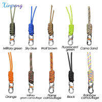 Paracord Keychian พวงกุญแจห่วงวงกลมคลิปโลหะความแข็งแรงสูงกันขโมยทอมือกลางแจ้ง