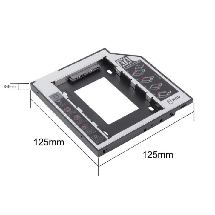 2nd-hdd-caddy-12-7มม-9-5มม-sata-3-0-2-5-hd-hard-disk-drive-enclosure-ssd-กล่องสำหรับแล็ปท็อป-cd-rom-dvd-rom-optical-bay