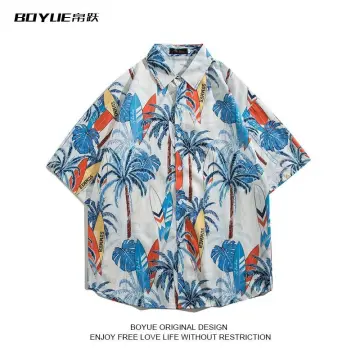 Summer new holiday style retro oil painting duck print short-sleeved shirt  women