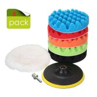 3/5/6/7inch Car Polishing Disc 8PCS Self-Adhesive Buffing Waxing Sponge Wool Wheel Polishing Pad for Car Polisher Drill Adapter