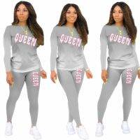 Special Offers Queen Print Women Tracksuit 2Pieces Set Gradient Long Sleeve And Sweatpants Set Spring Autumn Fashion Female Sportwear Plus Size