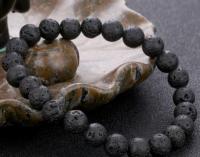 【cw】 8mm tj5 adjusted Charm Bracelet black volcanic lava Stone bead essential oils diffuser women men gift Reiki Buddha Yoga