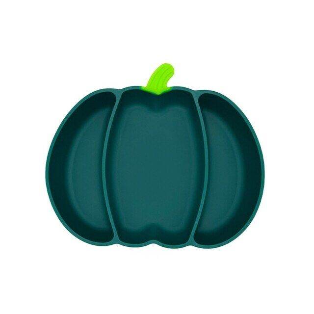 suction-plate-for-baby-toddler-halloween-pumpkin-silicone-feeding-plate-3-divided-plates-kid-feeding-bowl-tableware