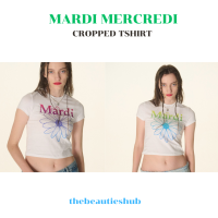 พร้อมส่ง Mardi Mercredi cropped flower tshirt เสื้อครอป ลายดอกไม้ แท้ 100%