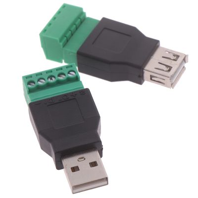 【YF】 USB Female To Screw Connectors USB2.0 Jack Plug With Shield Connector Terminal
