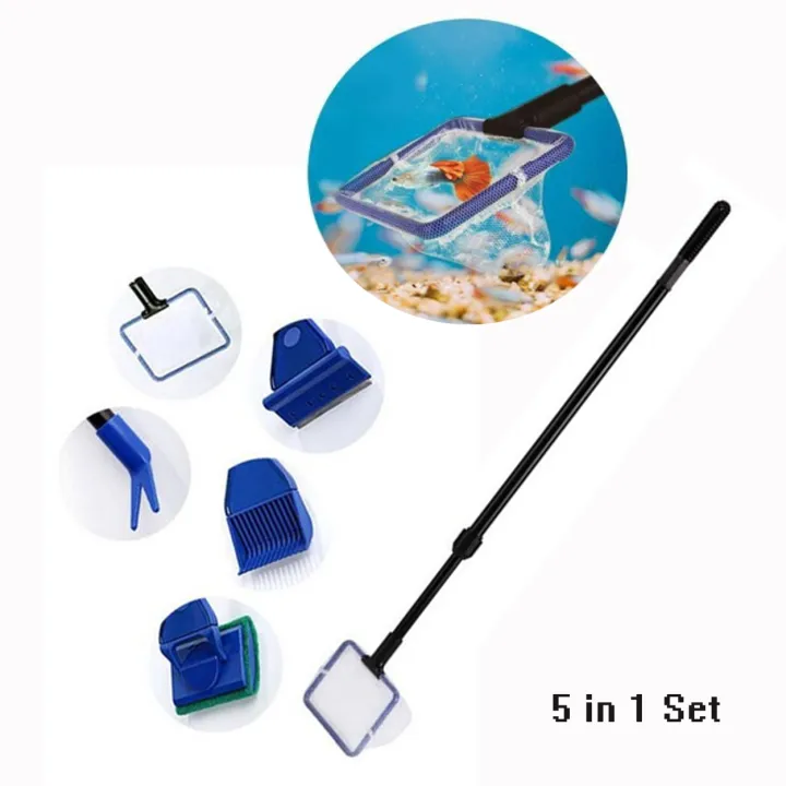 AQUARIUM CLEANER New Fish Tank 5 in 1 Aquarium Glass Brush Cleaning