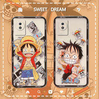 เคสพร้อมเคส VIVO Y02เคสอะนิเมะหนึ่งชิ้นป้องกันเลนส์กล้องเคสนิ่มโปร่งใสรูปการ์ตูนลูฟี่