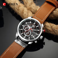 CURREN 8291 Chronograph Watches Casual Leather Watch For Men Fashion Military Sport Mens Wristwatch Gentleman Quartz Clock