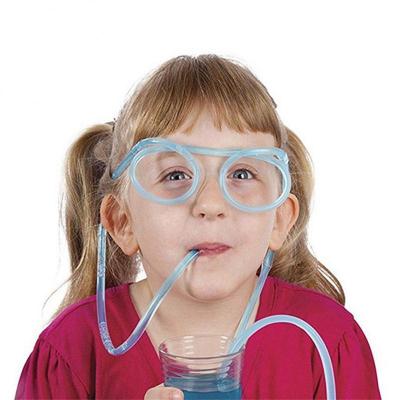 Creative Straw Glasses Party Kids Supplies Soft PVC Glasses Funny Flexible Drinking Straws Tube Bar Supplies Accessories Toy