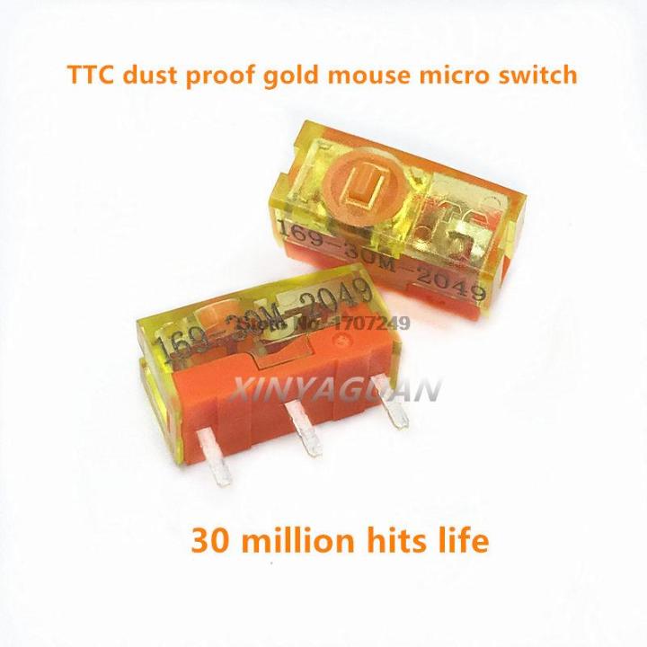 10ชิ้นชุดทองกันฝุ่น-ttc-เมาส์ไมโครสวิตช์3ขาคอนแทคทองอายุการใช้งาน30-60-80ล้านคลิก