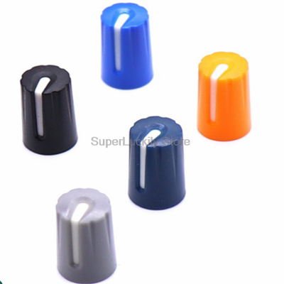 5pcs Mixer Sound console Rotary potentiometer knob cap / Audio volume light switch knob Cap D hole / 6mm knobs caps half Axle Guitar Bass Accessories