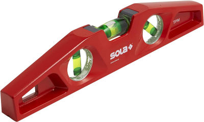 SOLA LSTFM Aluminum Die-Cast Magnetic Torpedo Level with 3 60% Magnified Vials, 10-Inch 10-Inch Torpedo