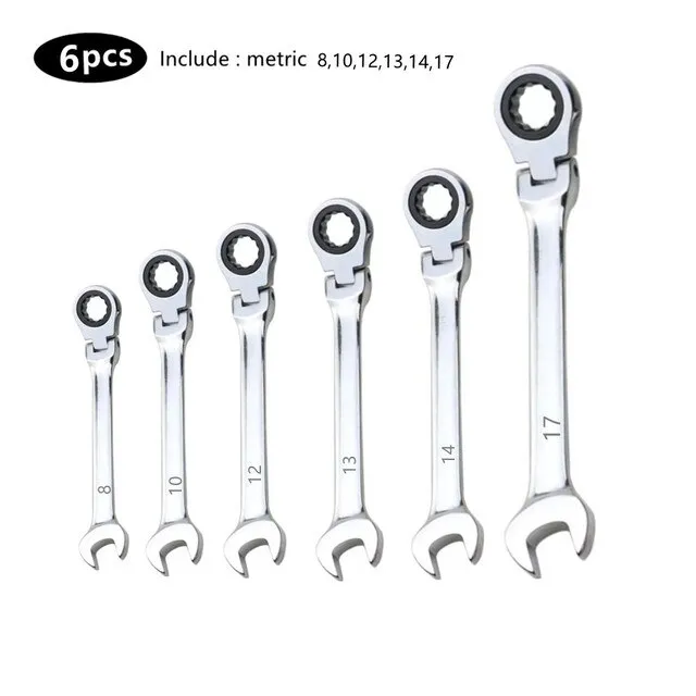 WOZOBUY Flexible Head Gear Ring Ratcheting Combination Wrench Set ...