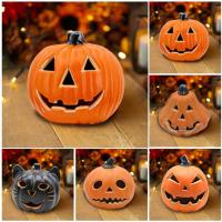 Large Pumpkin Lantern Funny Battery-Powered Indoor Halloween Pumpkin Face Light Halloween Decor Props For Bedroom Living Room Lawn Table Corner And Steps excellent