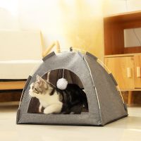 Camping Cat Tent Bed Dog Kennel Indoor Cat Nest Mat Indoor Folded Pet House for Kitten Breathability Dog Beds for Small Dogs