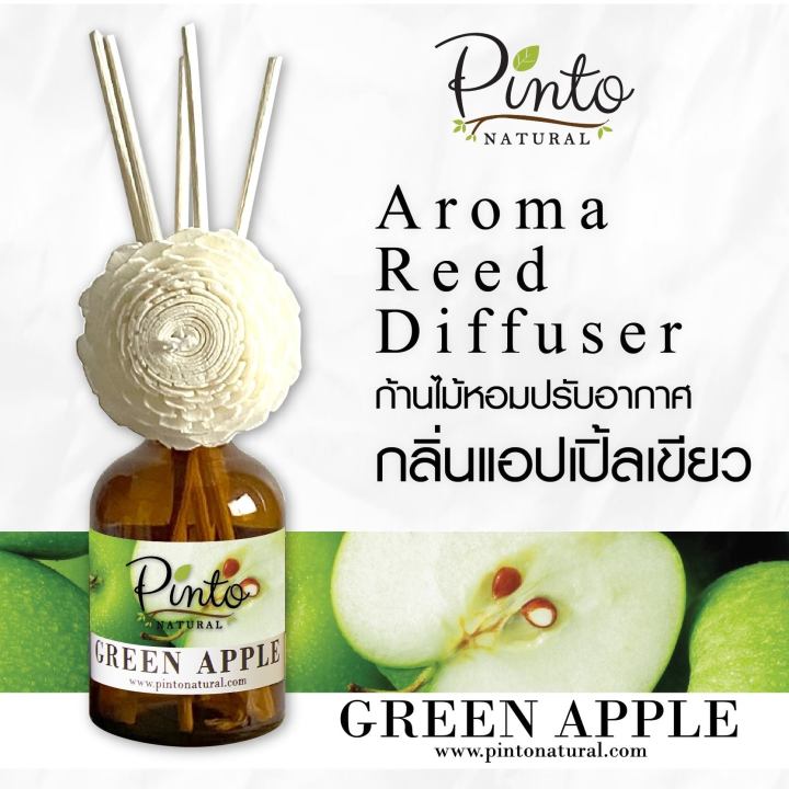 pinto-natural-aromatic-reed-diffuser-ก้านไม้หอมปรับอากาศ-กลิ่นแอปเปิ้ลเขียว-50ml-และ-100ml