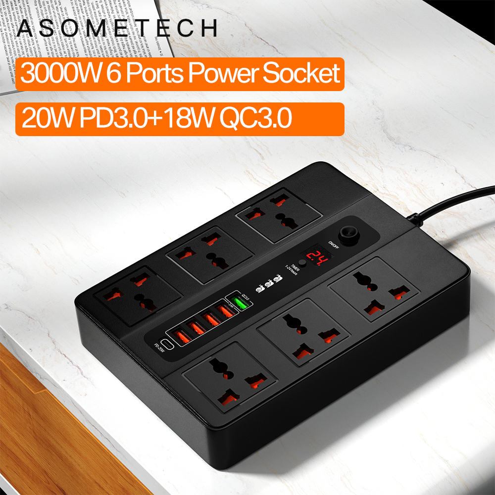 14 Outlet Surge Protector Power Strip with 4 Port USB Charging Ports Multi USB 