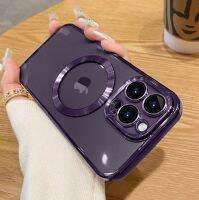 ?Hoce【อัปเกรดแล้ว】เครื่องดูดแม่เหล็กไฟฟ้าหรูหราพร้อมเคสโทรศัพท์โปร่งใสป้องกันเลนส์กระจกสำหรับ iPhone 14 13 12 11 Pro Max 14 Plus ที่ป้องกันเลนส์และกันฝุ่นและกรอบฝาปิดกันหยด