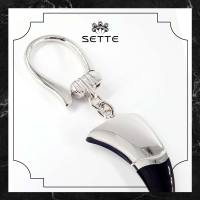 [SETTE] Jaw Tooth Keyring With Onyx Silver 925 Rhodium Plated - BTS1958-27 [เซตเต้] พวงกุญแจรูปฟัน ตกแต่งนิล ตัวเรือนเงิน 925 ชุบโรเดียม