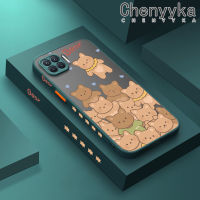 เคส Chenyyka สำหรับ OPPO A93 2020 F17 Pro Reno 4F Reno 4 Lite เคสหมีน้อยน่ารักลายการ์ตูนแฟชั่นกันกระแทกเคสโทรศัพท์เนื้อแข็งขอบเคสซิลิโคนนิ่มคลุมทั้งหมดเคสป้องกันเลนส์กล้อง