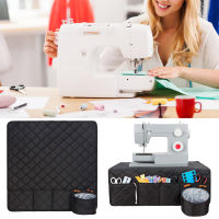 Sewing Organizer Bag Sewing Machine Mat For Table Sewing Storage Pad With Pockets Easy To Fold Storing Needles s Black