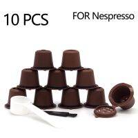 【YF】 10pcs cápsula de café nespresso reutilizável vagens com uma colher escova