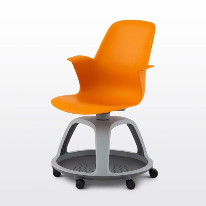 modernform-เก้าอี้สัมมนา-รุ่น-node-พนักพิงและเบาะสีส้ม-หุ้มพลาสติก