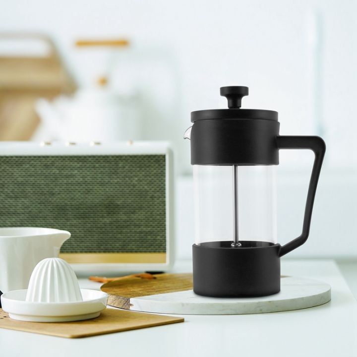 french-press-coffee-amp-tea-maker-thickened-borosilicate-glass-coffee-press-rust-free-and-dishwasher-safe-black