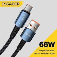 [ร้อน] Essager สายสายชาร์จเร็วชนิด C USB 66W 6A Samsung สายชาร์จสำหรับอย่างรวดเร็ว S21 Xiaomi Mi 11ข้อมูล QC 3.0 USB C สายเคเบิลต่อโทรศัพท์