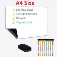 A3 A4 Size Dry-erase Magnetic Whiteboard for Fridge White Board Magnetic Markers Eraser Menu Planner Daily Week Organizer Sheet