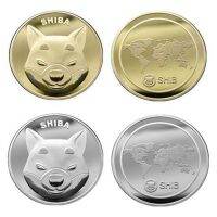 【CC】○ﺴ┅  Shiba Inu Shib Coin Commemorative Coins Collectible Metal Gold Plated Souvenir Badge Decoration Crafts Desktop Ornaments