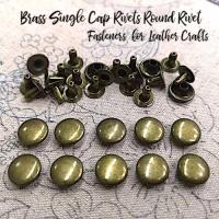 9mm 30set 8M2311C หมุดตอก หมุด หน้าเดียว เหลืองดำ ขนาด 9 มิล จำนวน 30 ชุด 9mm Brass Single CAP round Rivets Rapid Snap