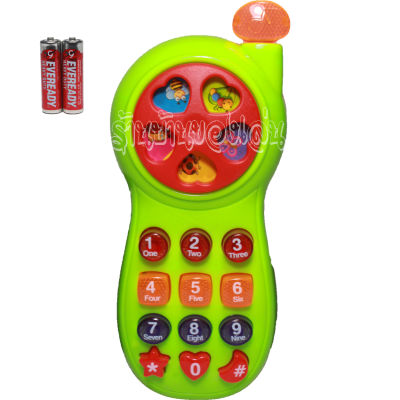 CFDTOY ของเล่นโทรศัพท์ โทรศัพท์การ์ตูนสำหรับเด็กเล็ก พร้อมถ่าน คละสี B6100