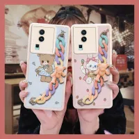 Cartoon cute Phone Case For VIVO IQOO NEO7/NEO7 SE Little Bear Color Chain Skin-friendly feel high-grade for girl