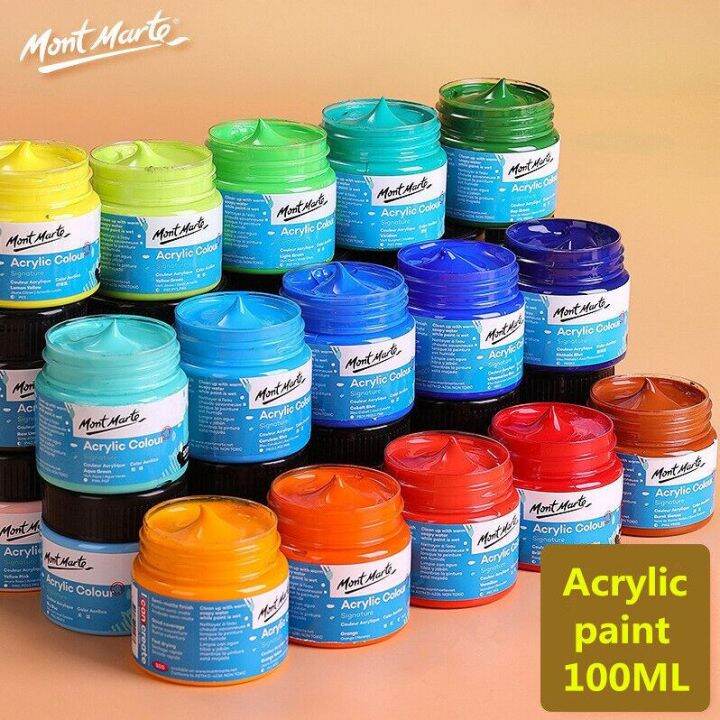 Mont Marte 100ml Fluorescent color Acrylic Paints Acrylic colour Waterproof Hand painted wall