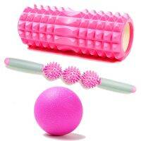 [COD] 33CM yoga column massage three-piece foam shaft mace fascia fitness ball wheel