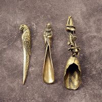 Creative Brass Copper Tea Spoons Sugar Shovel Lotus Root Tea Scoop Spatula