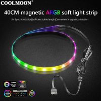 COOLMOON CM-LS40 5V Casing PC ไฟ LED บาร์ SATA 3ขาโคมไฟยาวคอมพิวเตอร์เดสก์ท็อป40ซม. เมนบอร์ด RGB อุปกรณ์ตกแต่ง