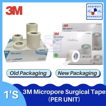 3M MICROPORE Wound Surgical Tape 3 inch 7.6cm x 9.1m 1 roll without  dispenser