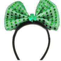 หมวก Top Top ของ Saint Patrick S ภายในบ้านที่คาดผมเลื่อม Shamrock Hair Hoop หัวโคลเวอร์สีเขียว Boppers โบว์ใหญ่ที่คาดผม