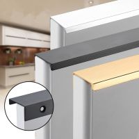 Black Silver Orange Gold Hidden Cabinet Handles Stainless steel  Kitchen Cupboard Pulls Drawer Knobs  Furniture Handle Clamps