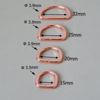 15mm 20mm 25mm 32mm Rose Gold Webbing Heavy Metal D Ring For Bag Backpack Straps Purse Dog Collar Dee Buckles DIY Accessory Bag Accessories